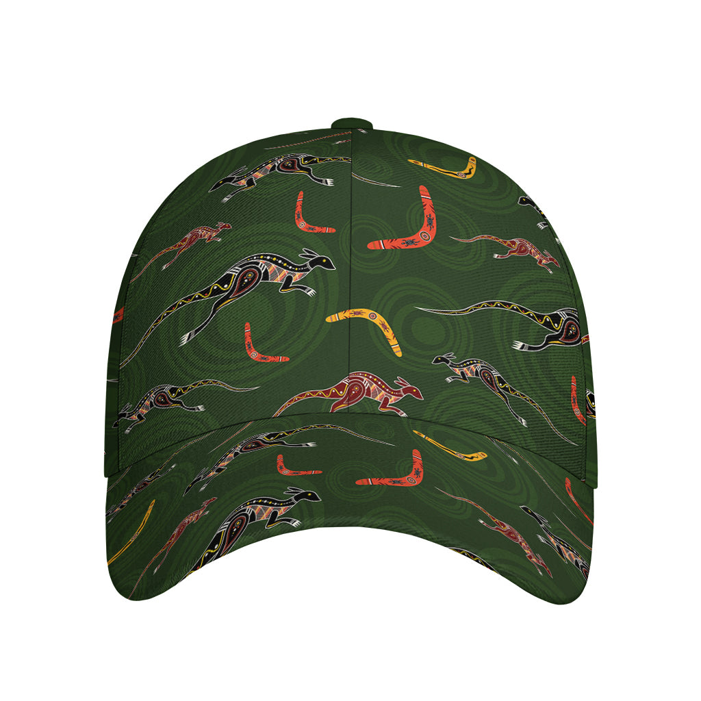 Aboriginal Boomerang And Kangaroo Print Baseball Cap