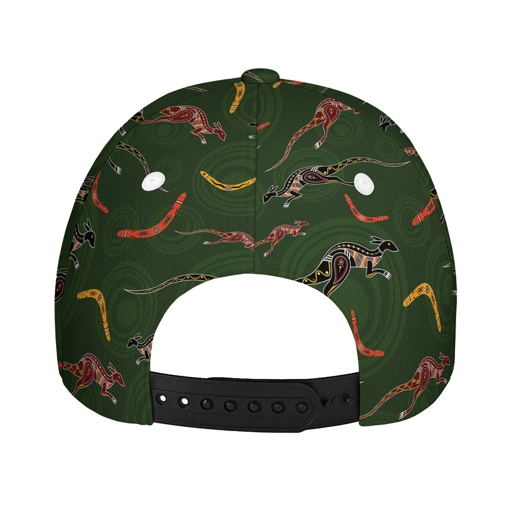 Aboriginal Boomerang And Kangaroo Print Baseball Cap