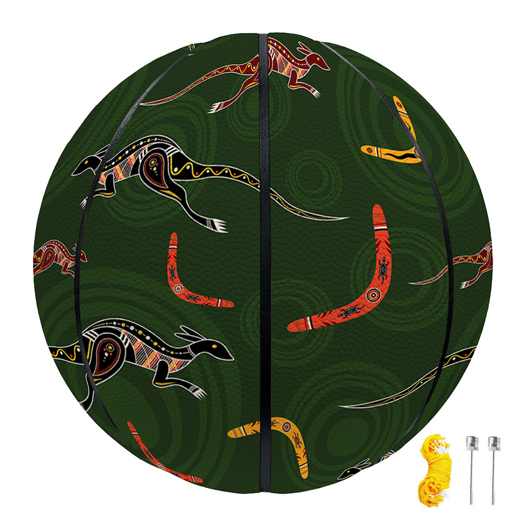 Aboriginal Boomerang And Kangaroo Print Basketball