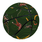 Aboriginal Boomerang And Kangaroo Print Basketball