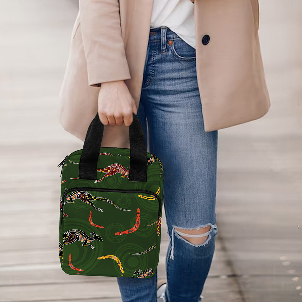 Aboriginal Boomerang And Kangaroo Print Bible Tote Bag