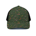 Aboriginal Boomerang And Kangaroo Print Black Mesh Trucker Hat