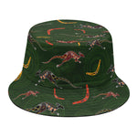 Aboriginal Boomerang And Kangaroo Print Bucket Hat