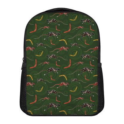 Aboriginal Boomerang And Kangaroo Print Casual Backpack