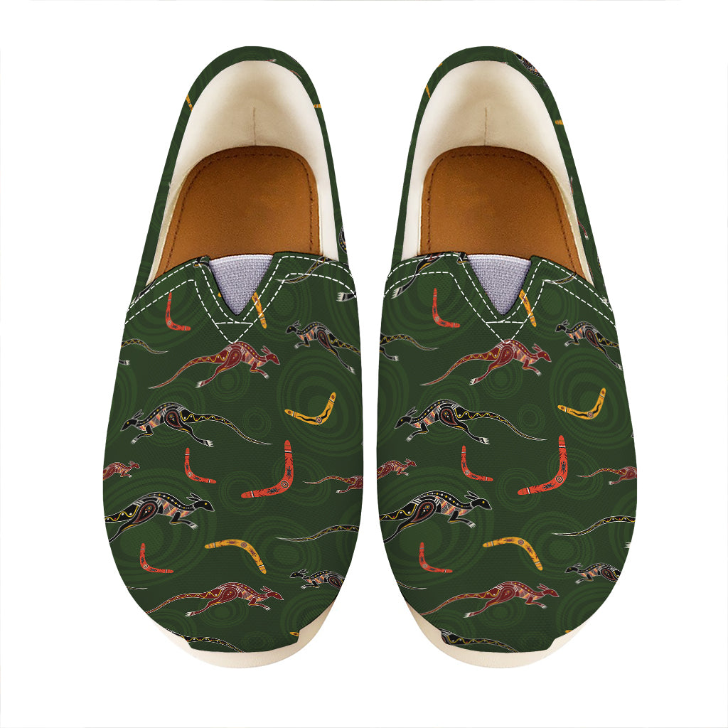 Aboriginal Boomerang And Kangaroo Print Casual Shoes