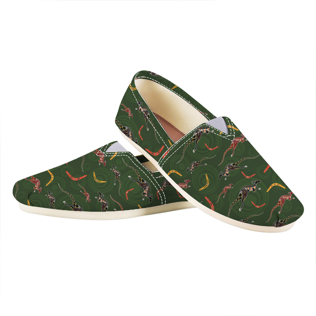 Aboriginal Boomerang And Kangaroo Print Casual Shoes