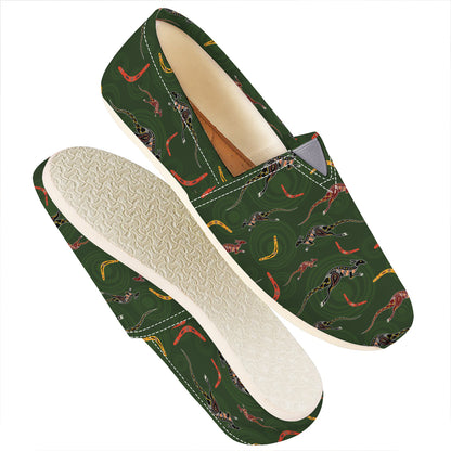 Aboriginal Boomerang And Kangaroo Print Casual Shoes