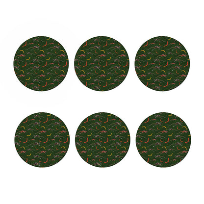 Aboriginal Boomerang And Kangaroo Print Coaster Set