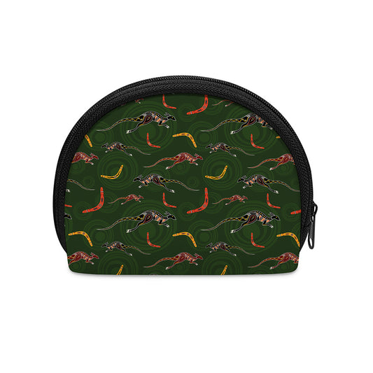 Aboriginal Boomerang And Kangaroo Print Coin Purse
