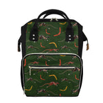 Aboriginal Boomerang And Kangaroo Print Diaper Bag