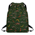 Aboriginal Boomerang And Kangaroo Print Drawstring Backpack