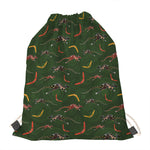 Aboriginal Boomerang And Kangaroo Print Drawstring Bag