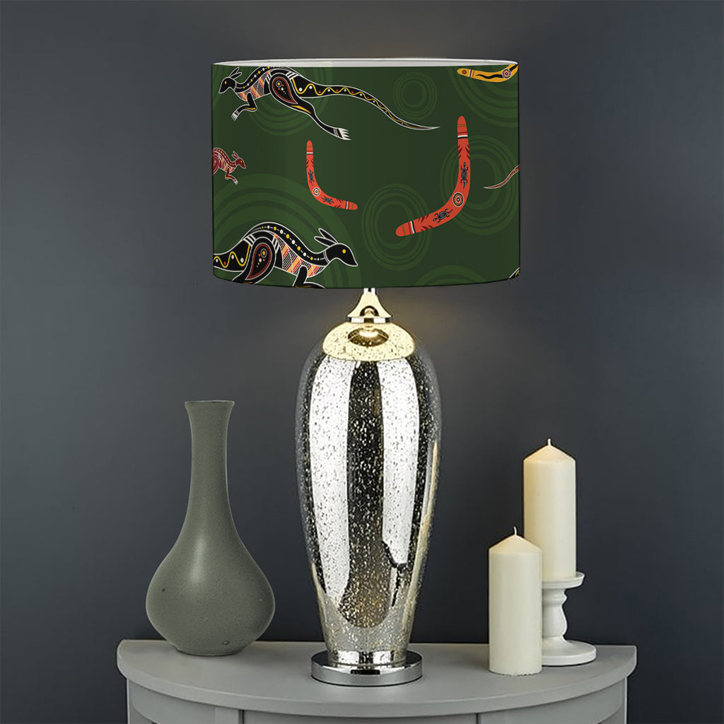 Aboriginal Boomerang And Kangaroo Print Drum Lamp Shade