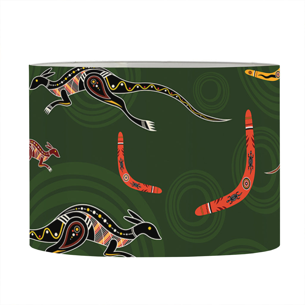 Aboriginal Boomerang And Kangaroo Print Drum Lamp Shade
