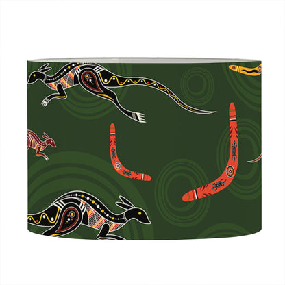 Aboriginal Boomerang And Kangaroo Print Drum Lamp Shade