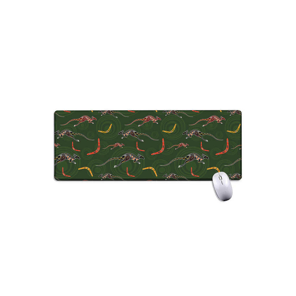 Aboriginal Boomerang And Kangaroo Print Extended Mouse Pad