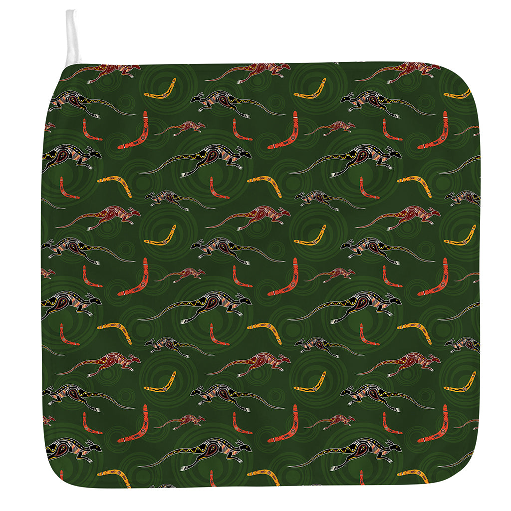 Aboriginal Boomerang And Kangaroo Print Hand Towel