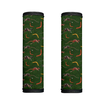 Aboriginal Boomerang And Kangaroo Print Handle Covers