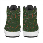 Aboriginal Boomerang And Kangaroo Print High Top Leather Sneakers