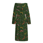 Aboriginal Boomerang And Kangaroo Print Hooded Bathrobe