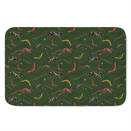 Aboriginal Boomerang And Kangaroo Print Indoor Door Mat