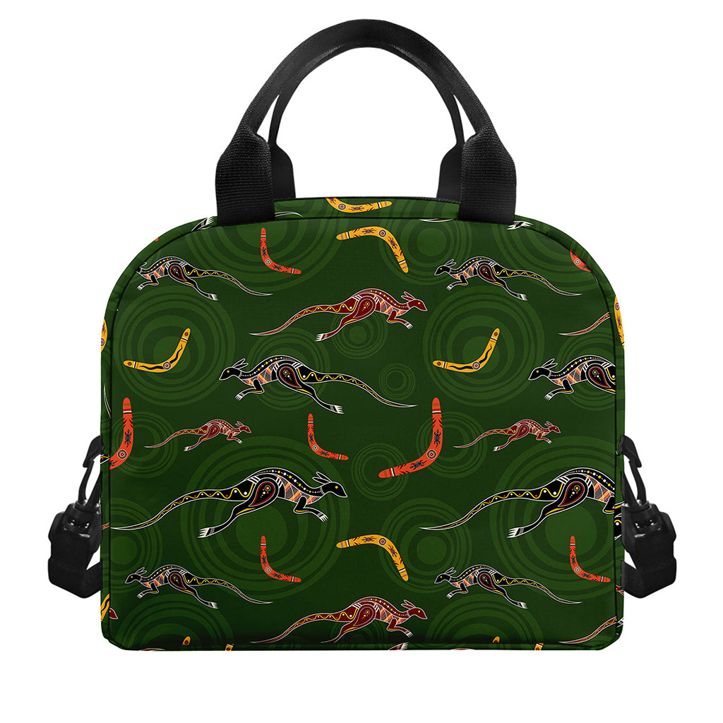Aboriginal Boomerang And Kangaroo Print Insulated Lunch Bag