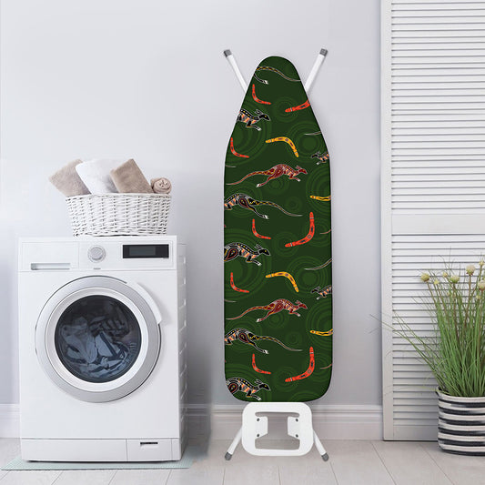 Aboriginal Boomerang And Kangaroo Print Ironing Board Cover