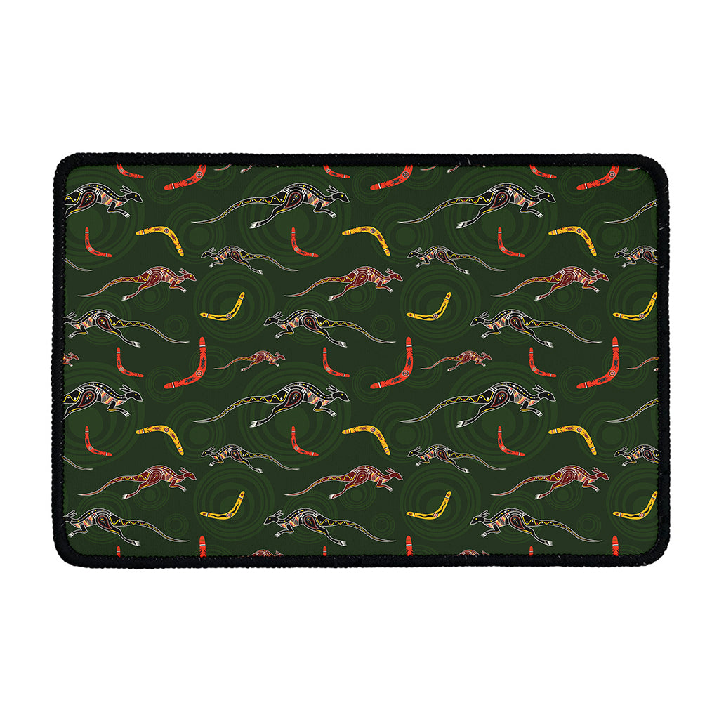 Aboriginal Boomerang And Kangaroo Print Kitchen Mat