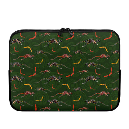 Aboriginal Boomerang And Kangaroo Print Laptop Sleeve