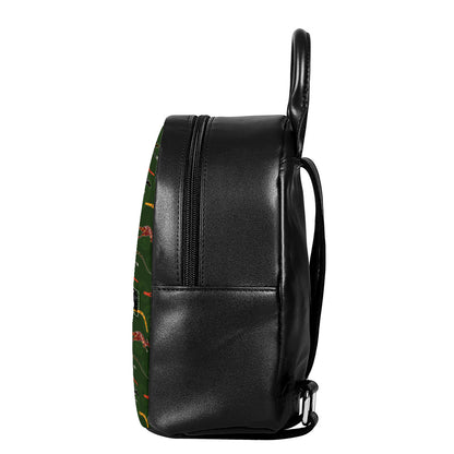 Aboriginal Boomerang And Kangaroo Print Leather Backpack