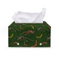 Aboriginal Boomerang And Kangaroo Print Leather Tissue Box Cover
