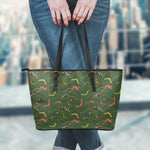 Aboriginal Boomerang And Kangaroo Print Leather Tote Bag