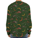 Aboriginal Boomerang And Kangaroo Print Long Sleeve Baseball Jersey