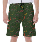 Aboriginal Boomerang And Kangaroo Print Men's Beach Shorts