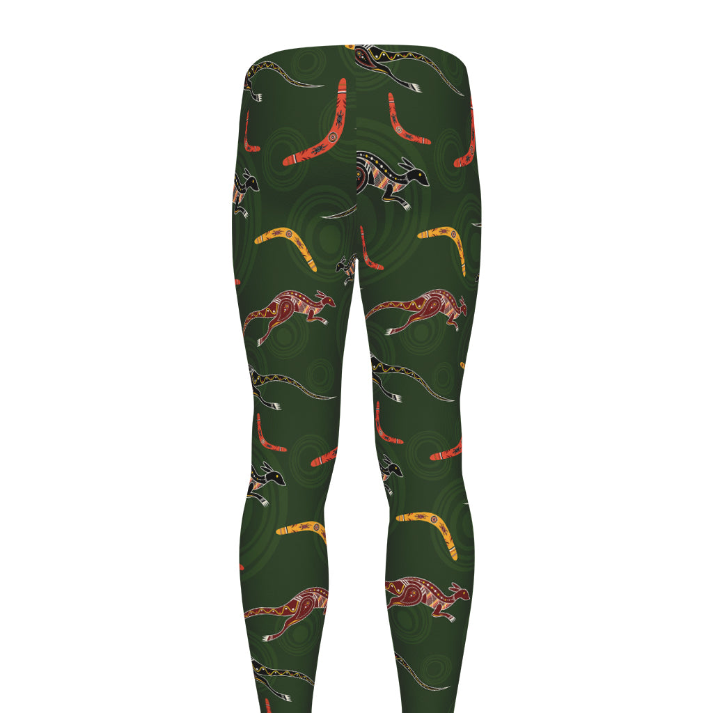 Aboriginal Boomerang And Kangaroo Print Men's leggings