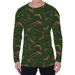 Aboriginal Boomerang And Kangaroo Print Men's Long Sleeve T-Shirt