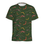 Aboriginal Boomerang And Kangaroo Print Men's Sports T-Shirt