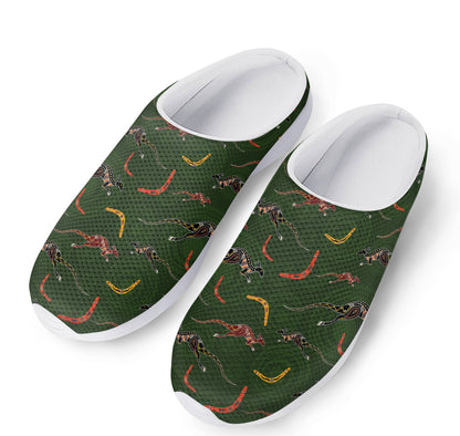 Aboriginal Boomerang And Kangaroo Print Mesh Casual Shoes