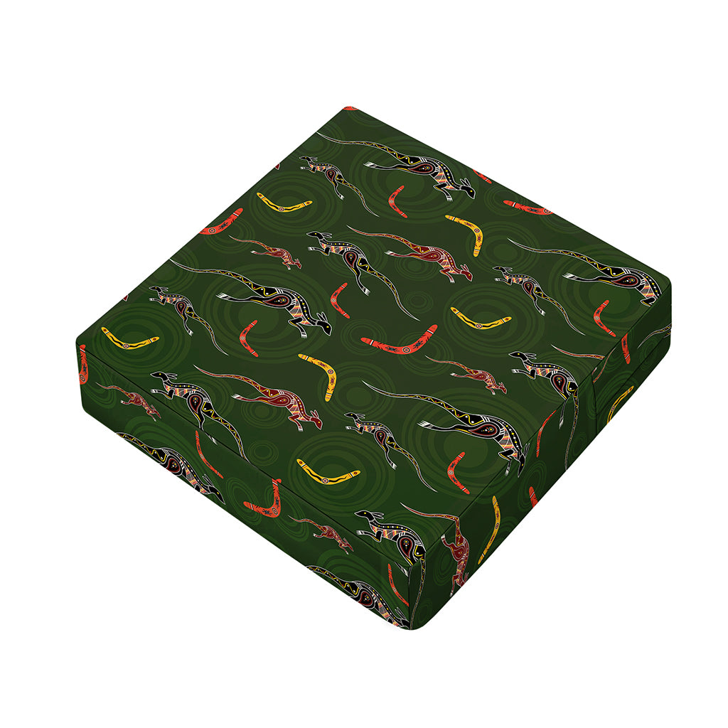 Aboriginal Boomerang And Kangaroo Print Outdoor Seat Cushion Cover