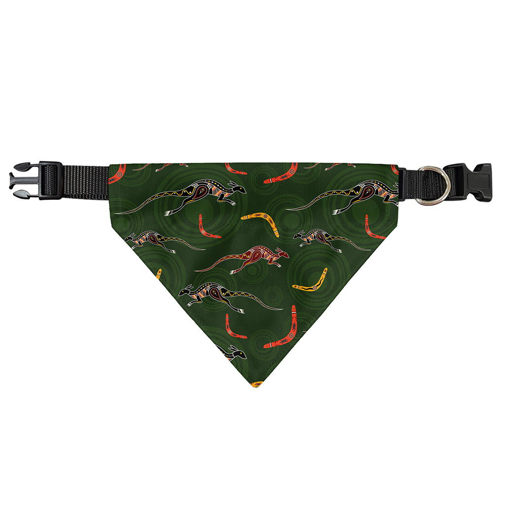 Aboriginal Boomerang And Kangaroo Print Over The Collar Dog Bandana