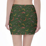 Aboriginal Boomerang And Kangaroo Print Pencil Mini Skirt