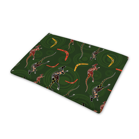 Aboriginal Boomerang And Kangaroo Print Pet Cooling Mat Cover
