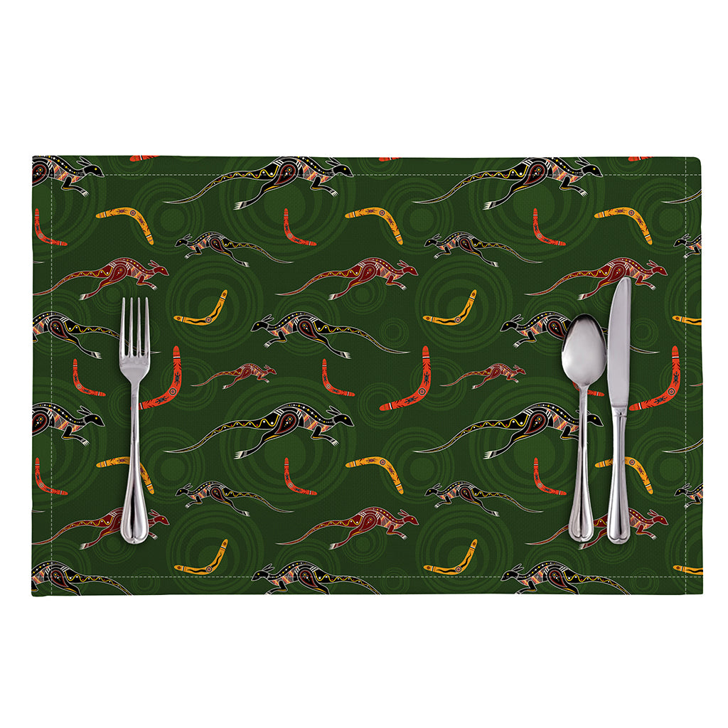 Aboriginal Boomerang And Kangaroo Print Placemat
