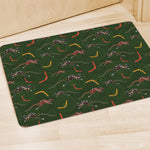 Aboriginal Boomerang And Kangaroo Print Polyester Doormat