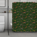 Aboriginal Boomerang And Kangaroo Print Polyester Shower Curtain