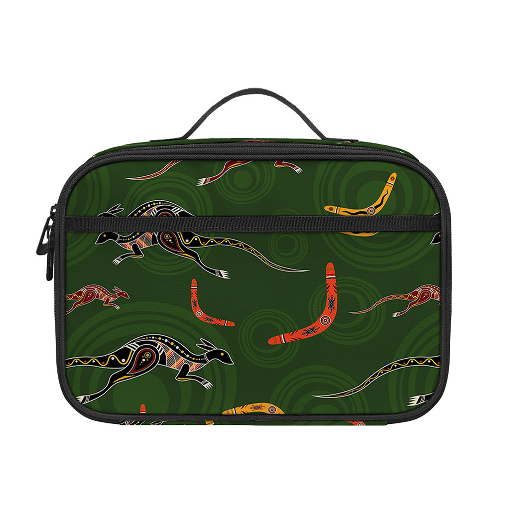 Aboriginal Boomerang And Kangaroo Print Portable Lunch Bag