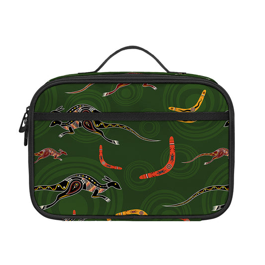 Aboriginal Boomerang And Kangaroo Print Portable Lunch Bag