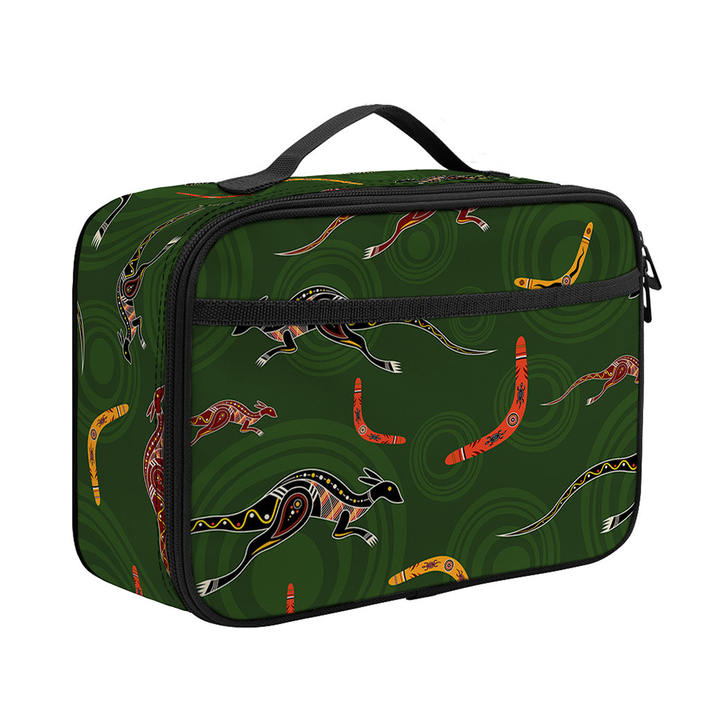 Aboriginal Boomerang And Kangaroo Print Portable Lunch Bag