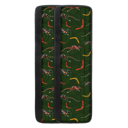 Aboriginal Boomerang And Kangaroo Print Refrigerator Handle Covers