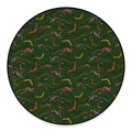 Aboriginal Boomerang And Kangaroo Print Round Floor Mat